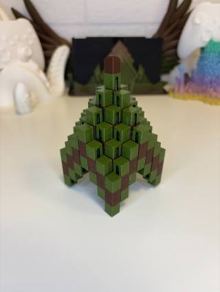 Figurka Kwadratowa sensoryczna 3d, Zielono-bronzowa