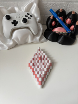 Figurka Kwadratowa sensoryczna 3d, Biało-różowa SILK