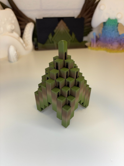 Figurka Kwadratowa sensoryczna 3d, Rainbow Army Green