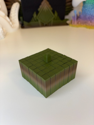Figurka Kwadratowa sensoryczna 3d, Rainbow Army Green