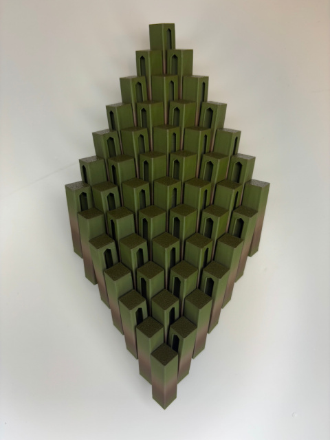 Figurka Kwadratowa sensoryczna 3d, Rainbow Army Green Figurka Kwadratowa sensoryczna 3d, Rainbow Army Green
