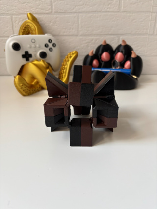 Figurka Ruchoma 3D Magic Cube, Czarno-brązowa
