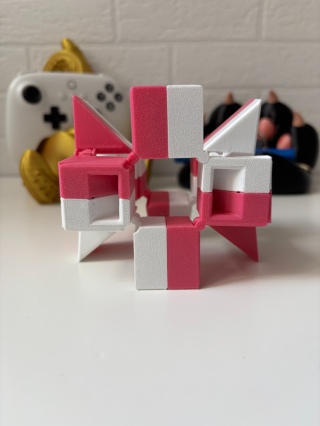 Figurka Ruchoma 3D Magic Cube, Biało-różowa