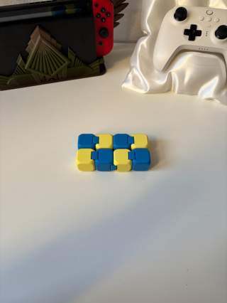 Figurka Ruchoma 3D Infinity Cube, Niebiesko-Żółty