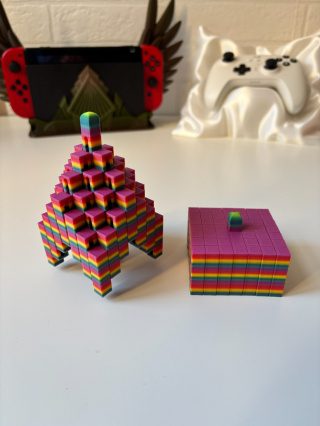 Figurka kwadratowa sensoryczna 3d, Rainbow Tropical