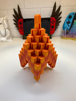 Figurka Kwadratowa sensoryczna 3d, Ognista