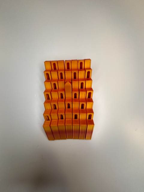 Figurka Kwadratowa sensoryczna 3d, Ognista Figurka Kwadratowa sensoryczna 3d, Ognista