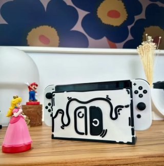Obudowa przednia do Nintendo Switch OLED & Classic DOODLE, Biały