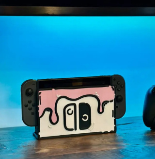 Obudowa przednia do Nintendo Switch OLED & Classic DOODLE, Biało-różowy