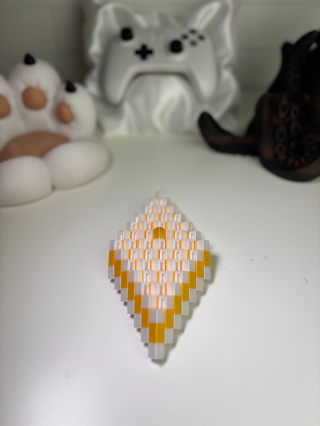 Figurka Kwadratowa sensoryczna 3d, Biało-żółta SILK