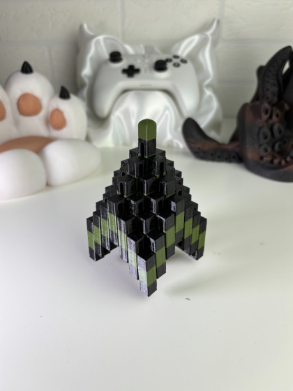 Figurka Kwadratowa sensoryczna 3d, Czarno-Zielona