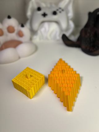 Figurka Kwadratowa sensoryczna 3d, Zółta
