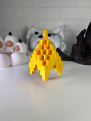 Figurka Kwadratowa sensoryczna 3d, Zółta