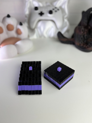 Figurka Kwadratowa sensoryczna 3d, Czarno-Fioletowa