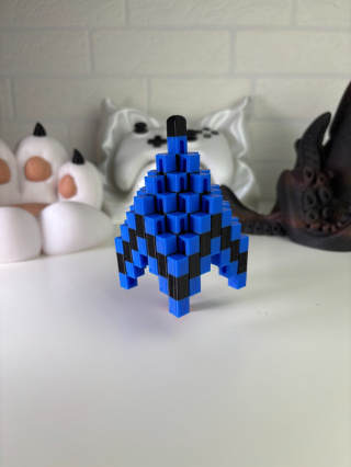Figurka Kwadratowa sensoryczna 3d, Czarno-Niebieska