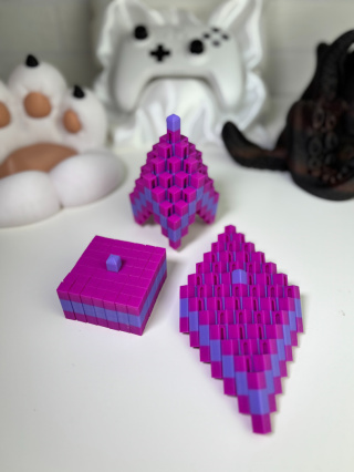 Figurka Kwadratowa sensoryczna 3d, Fioletowa-Fuksja
