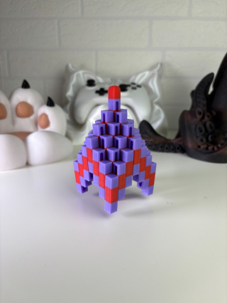 Figurka Kwadratowa sensoryczna 3d, Fioletowo-Czerwona