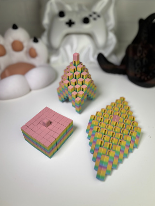 Figurka Kwadratowa sensoryczna 3d, Rainbow